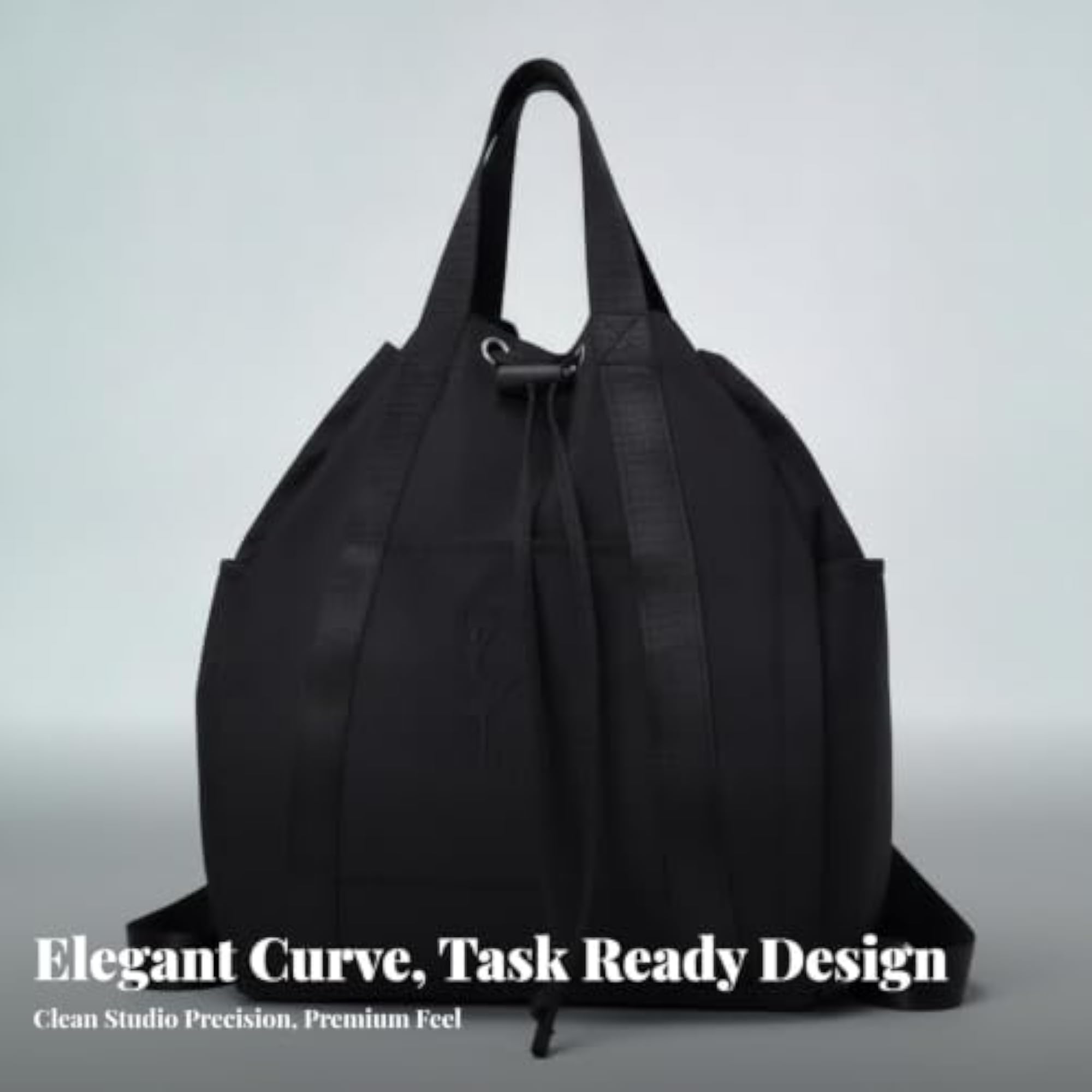 Soft-Structured Drawstring Backpack with Adjustable Shoulder Straps